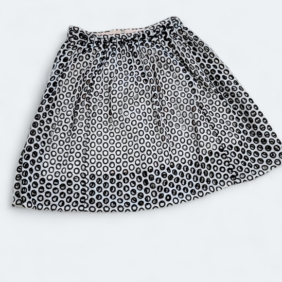 J. Crew Cotton Embroidered Open Polks dot Skirt over blush pink lining Size 6 - Picture 16 of 16